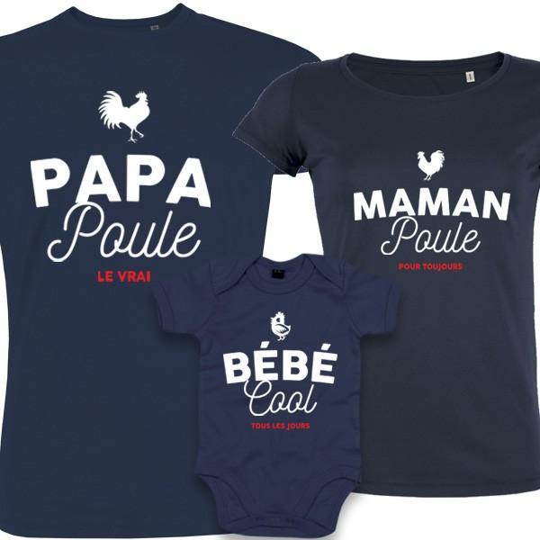 T shirt famille assorti papa maman poule PETITDEMON