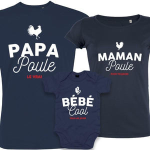T-shirt assorti famille Papa Maman Poule