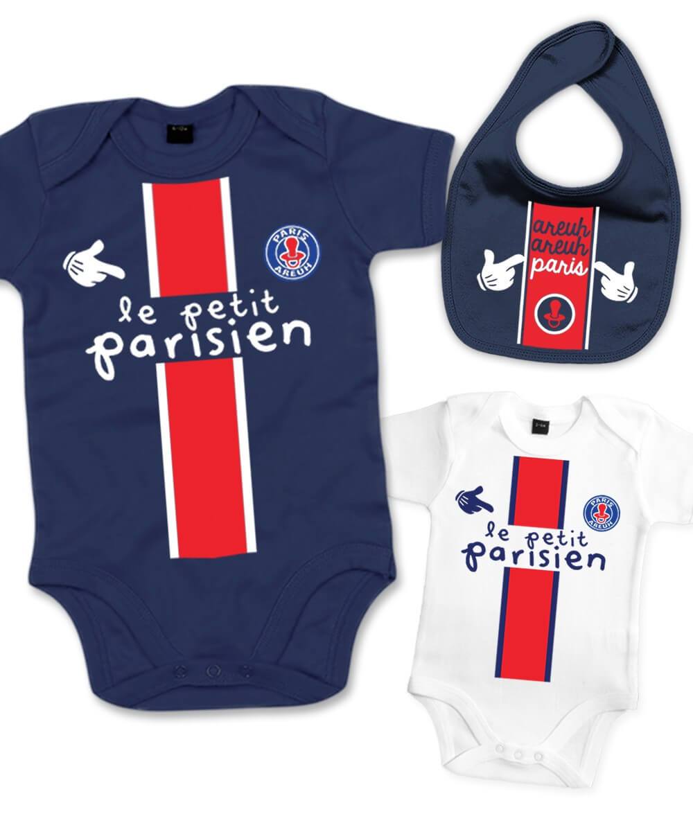 pack coffret de Body bébé supporter parisien et du psg – PETITDEMON
