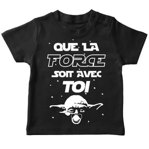 t shirt original bebe geek que la force soit avec toi starwars