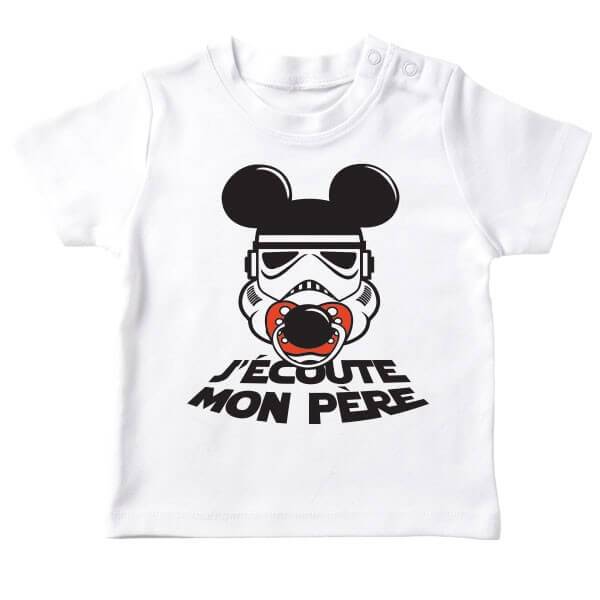 t shirt bebe storm troopers starwars garçon