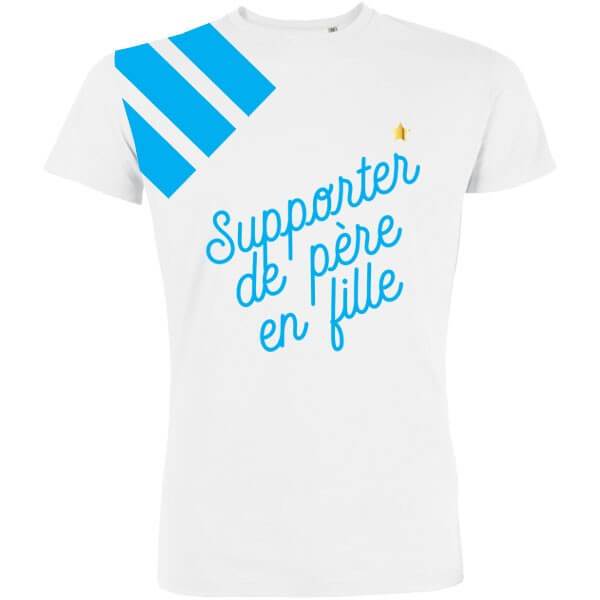 t shirt cadeau papa supporter OM, marseillais de père en fille