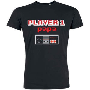 cadeau PAPA, t shirt geek, player 1 - PETIT DEMON