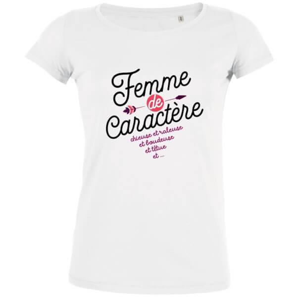 t shirt cadeau maman, femme de caractère - PETIT DEMON