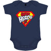 body bleu marine super heros body bebe original