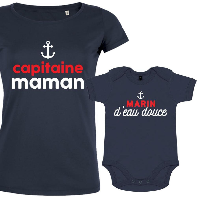 T SHIRT MAMAN BEBE ORIGINAL CAPITAINE