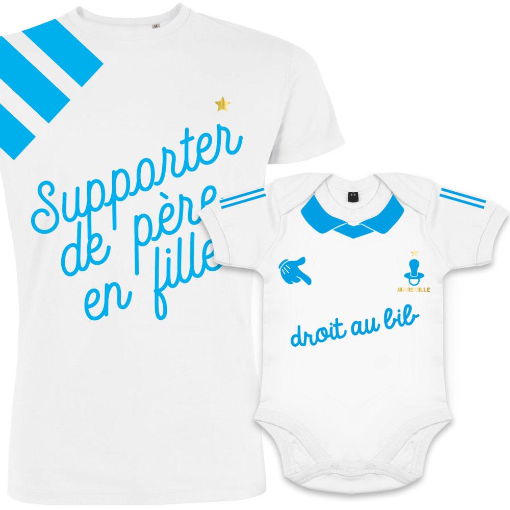 Maillot foot Marseille Duo papa et fille